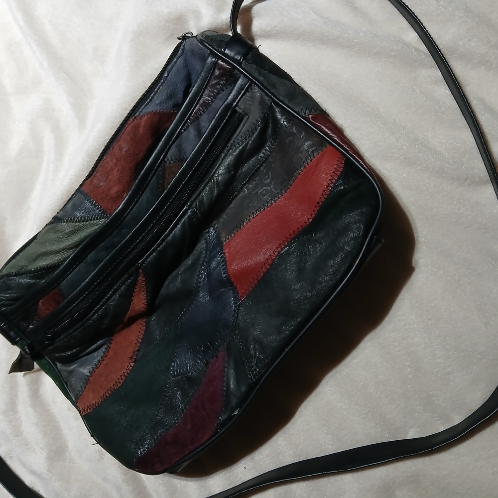Multicolor Patchwork Leather Crossbody Bag